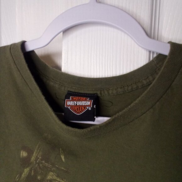 Harley Davidson Motorcycles Shirt Men XL Short Sleeve Greenville SC Green - Picture 8 of 11